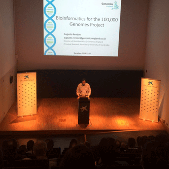 Presentación de Bioinformatics for 100.000 genomes en Cosmocaixa