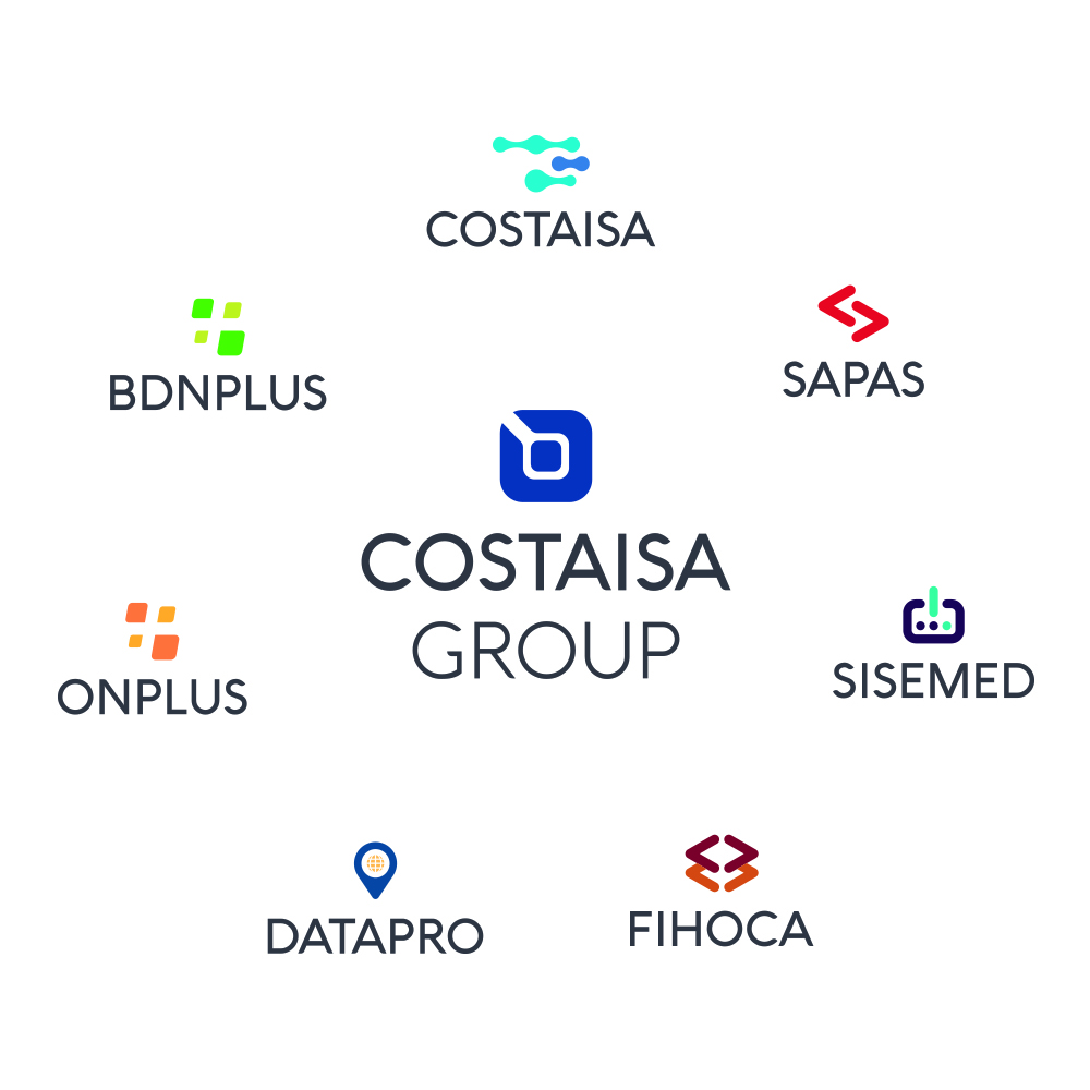 Costaisa Group revamps the visual images of its seven companies: Costaisa, Fihoca, Sapas, Sisemed, Datapro, Onplus and Bdnplus